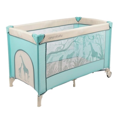 Манеж-кровать Amarobaby Multiform Safari прямоугольный зеленый 1